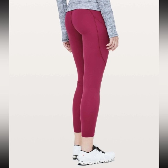 Lululemon Fast Free Tight II Leggings 6 Star Ruby Reflective Nulux 25" Pockets - Picture 2 of 15